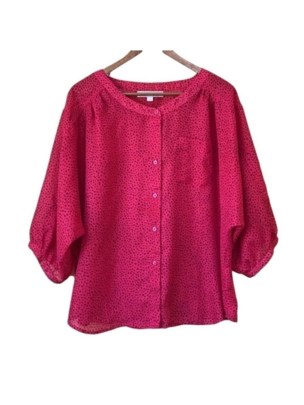 ANN Taylor LOFT banded elbow length puff sleeve blouse size small